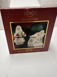 NEW LENOX HOLIDAY SANTA & REINDEER SALT & PEPPER SHAKERS - ORIG BOX- UNUSED - Picture 1 of 6