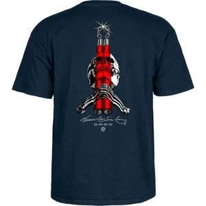 Powell Peralta - Skull & Nunchucks Bruce Lee Collab Tee Navy - Picture 1 of 2
