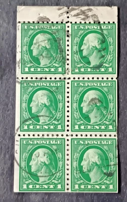 1914 Booklet pane Scott #424d used                  stock #889 - Image 1 of 2