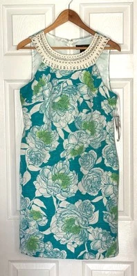 Mini vestido sin mangas con estampado floral verde talla 10 JESSICA HOWARD para mujer nuevo con etiquetas Foto 1 de 4