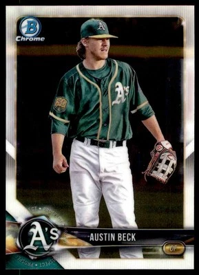 2018 Bowman Chrome Prospects Austin Beck Oakland Athletics #BCP6 - Image 1 of 2