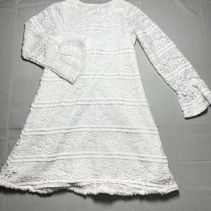 Good Lad - Vestito bianco in pizzo manica lunga per bambina taglia 6 - Foto 1 di 8
