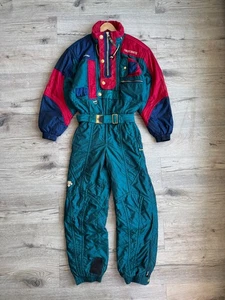 Vintage Descente 80s Mens Ski Suit Overall Rainbow - Picture 1 of 10