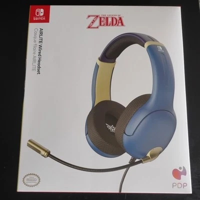 Zelda/Hyrule Blue PDP - AIRLITE Wired Gaming Headset For Nintendo Switch NEW  - Image 1 of 4