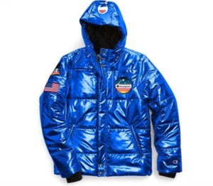 SELTENE Champion x NASA Metallic Pufferjacke Herren Größe blau gesteppt Space - Bild 1 von 6