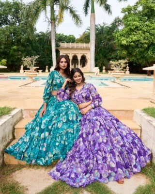 Lehnga With Blouse Traditional Indian Pakistani Wedding Bridesmaid Apparel Dress - Image 1 of 4