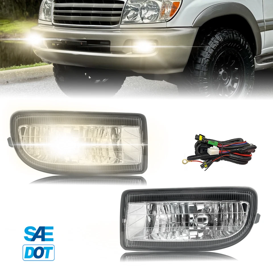 Luces antiniebla faros parachoques + cableado transparente para Toyota Land Cruiser 100 LC100 1998-2007 Foto 1 de 4
