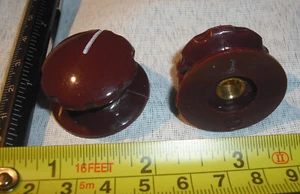 33mm Brown red knob mushroom amplifier radio control pointer 6mm oxblood - Picture 1 of 8