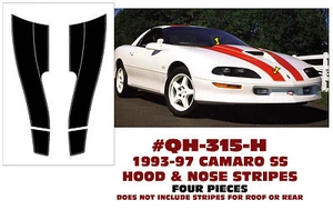 GE-QH-315-H 1993-97 CHEVY CAMARO SS - KIT DE RAYAS PARA CAPUCHA Y NARIZ - CUATRO PIEZAS - Imagen 1 de 2