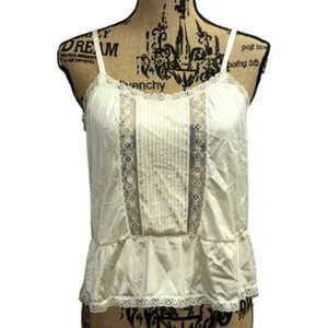 Vintage JC Penney Lace Cami Lingerie Babydoll Cream Nylon Size 34 Fairy Grunge - Picture 1 of 4