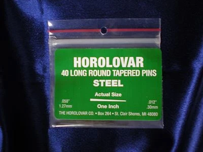 40 Steel Tapered Pins - 1"x.050"x.012" Clock Repair - Horolovar