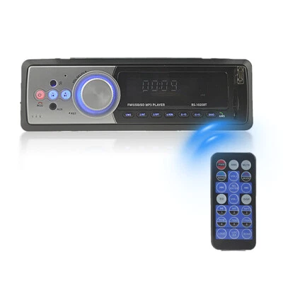 Single 1 Din Car Stereo Radio MP3 Player In-Dash Bluetooth FM Audio USB/AUX/SD - Image 1 of 4