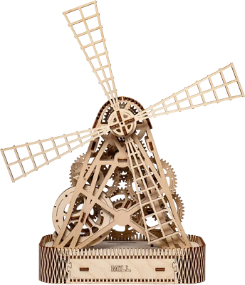 Wooden City Vento Mill, Mulino a Vento 3D Modellino di Legno, 3D Puzzle Legno, - Immagine 1 di 4