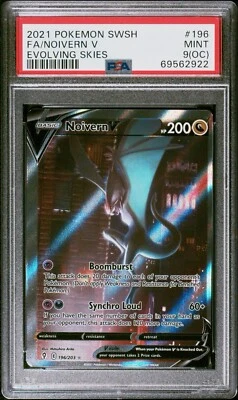 PSA 9(OC) 2021 Pokémon SWSH Full Art Noivern V Evolving Skies #196 Mint Rare Alt - Image 1 of 2