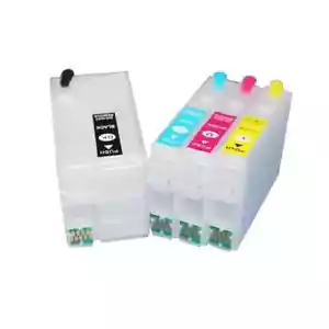 epson wf-7210 refillable ink cartridges 252xl wf-3640 epson 252 7710 refill kit - Picture 1 of 2