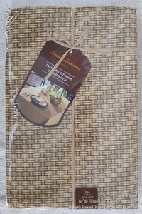 NEW TOMMY BAHAMA HOME RATTAN TABLECLOTH 70"ROUND TROPICAL INDOOR/OUTDOOR  - Picture 1 of 3
