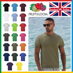 Camiseta lisa para hombre/camiseta original Fruit of the Loom - Nueva camiseta en blanco de valor - Imagen 1 de 61
