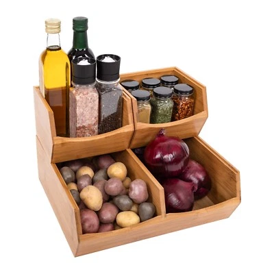 Seville Classics Stackable Bin Organizer, Set Of 3 - Image 1 of 4