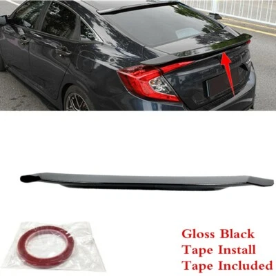 Fit For Honda Civic Sedan 2016-2021 Trunk Lip Spoiler Wing Painted Black Trim Foto 1 de 4