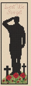 Lest We Forget Bookmark Counted Cross Stitch CHART No. 7-393 - Picture 1 of 1