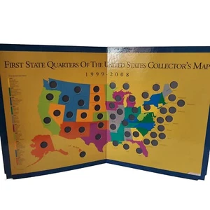 Mapa grande de los cuartos de estado de coleccionistas primeros cuartos de estado Estados Unidos 1999-2008 - Imagen 1 de 10