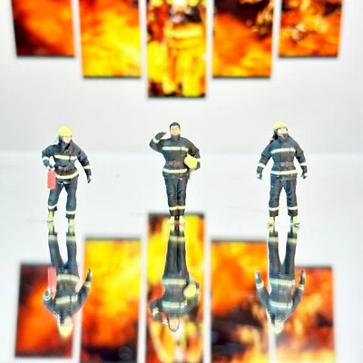 3D miniature doll 1:87 1:72 1:64 1:50 1:43 firefighter model man fire scene char - Image 1 of 2