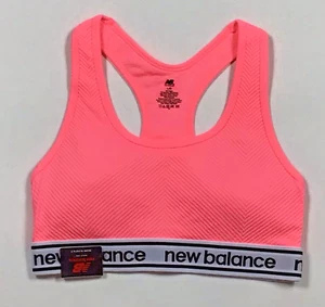New Balance Sports Bra Size Large Pink / Bleached Guava Style 111152 NEW - Picture 1 of 4