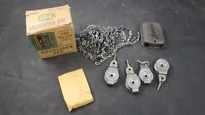 Antique Steampunk Furnace Draft Check Regulator Chains & Pulleys H&C #724 NOS - Picture 1 of 8