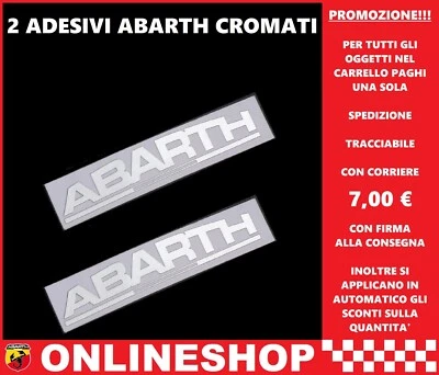 ABARTH ADESIVO CROMATO IN RILIEVO METAL TYPE 60 X 10 mm - SET 2 PEZZI - Immagine 1 di 2