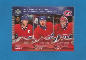 Koivu/Ryder/Huet 2007-08 Upper Deck McDonald's NHL Hockey Checklist #CL1 (NM)