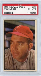 Bowman 1953 color #133 Willie Jones PSA 6 - Imagen 1 de 4