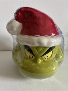 DR.SEUSS HOW THE GRINCH STOLE CHRISTMAS COOKIE JAR Santa Hat Candy Canister - Picture 1 of 5