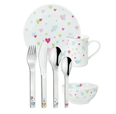 Kinderbesteck 7-teilig PURESIGNS  CCORA Herz, Edelstahl  Wunsch-Gravur - Bild 1 von 2