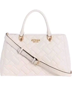 Guess Alanna Elfenbein Weiß Handtasche Umhängetasche Gesteppt 13x9x5" Neu - Bild 1 von 14