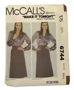 Falda envolvente McCall's 6744 Miss patrón de costura Miss talla pequeña sin cortar rápida fácil - Imagen 1 de 2