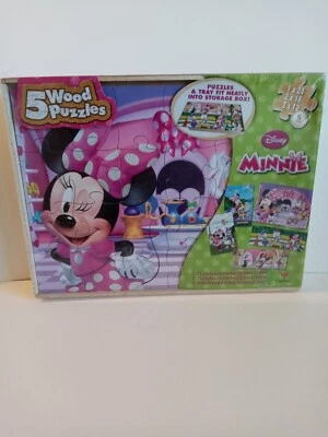 Disney Minne Mouse деревянная головоломка лоток образовательная головоломка упаковка 5 шт. #36793 - Изображение 1 из 4