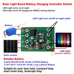 Automatic Solar Panel 3.2V 3.7V Battery Charger Board Night Light Control Switch - Bild 1 von 3