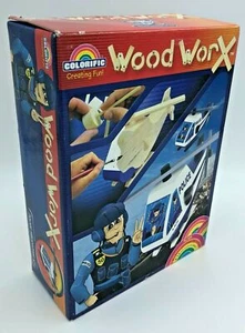 Colorific 116400 Wood Worx Police Helicopter Kit Policía Helicóptero Nuevo EMBALAJE ORIGINAL - Imagen 1 de 4