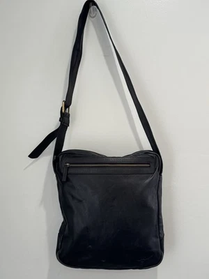 R. M. Williams Crossbody Bag Purse Leather Messenger Black 13” X 14” X 3” - image 1 of 4