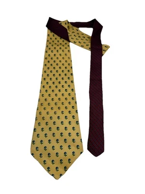 Tommy Hilfiger 4” Ancho X 58” Largo Amarillo Floral Corbata Hecha EE. UU. Impresa Italia Foto 1 de 4