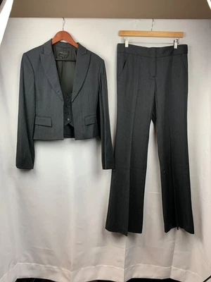 Conjunto Traje Mujer BCBG Maxazria Gris Rayas Talla M y Pantalón Talla 8 Foto 1 de 4