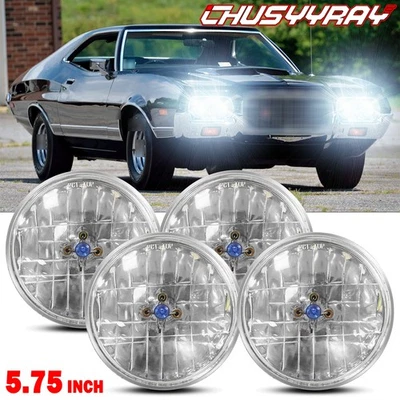 Faros de haz alto/bajo DOT blanco para Ford Thunderbird Torino 4x 5-3/4" 5,75" Foto 1 de 4