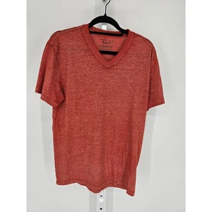 T-shirt uomo Lucky Brand taglia M Venezia burnout manica corta scollo V rosso ruggine - Foto 1 di 3