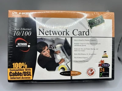 LinkSys Fast Ethernet 10/100 Home & Small Office Network Card NC100 v2.1 NEW NOS - Image 1 of 4