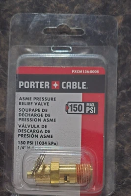 Porter-Cable PXCM136-0005 1/4 in. 150 PSI ASME Pressure Relief Valve - Brass - Image 1 of 2