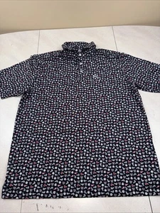 Camisa Polo Rhoback Para Hombre L Negra Rendimiento Golf Baloncesto The Floor General - Imagen 1 de 11