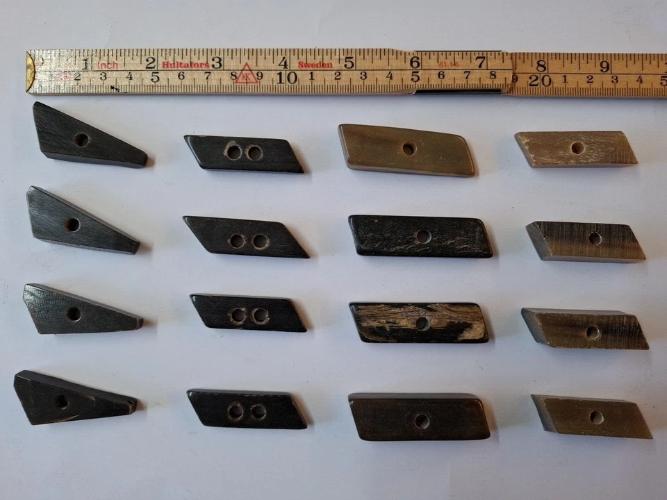 Genuine Horn Toggles, super shapes, widths, sizes, packs of 8-unique and natural - Image 1 of 4