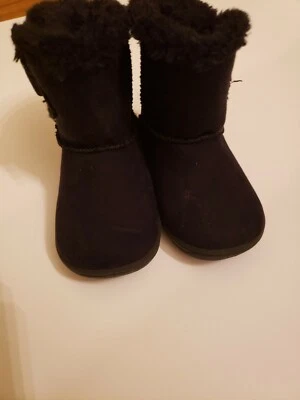 Garannimals Talla 4 Bebé Niñas Negro Imitación Gamuza Botas Talla 4 Foto 1 de 4