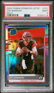 2020 Panini Donruss Optic Joe Burrow Rated Rookie #151 RC Silver Holo - PSA 9 - Foto 1 di 3