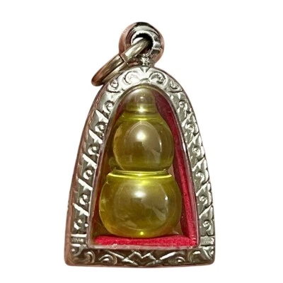 Naga Eye Leklai Energy Protect Cristal Stone Green Lp Somporn Thai Amulet K412 - Image 1 of 4